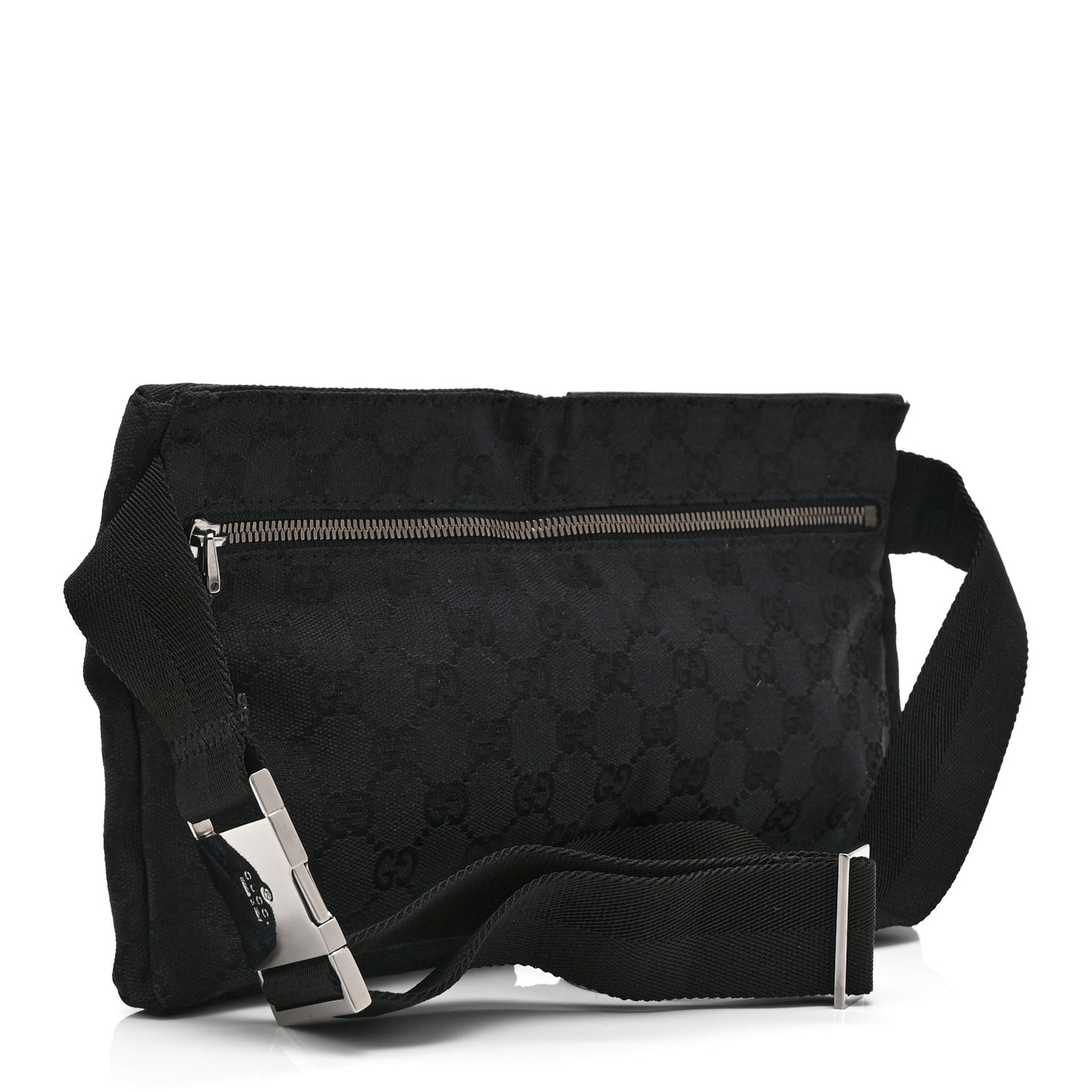 GG Monogram Double Pocket Belt Bag Black