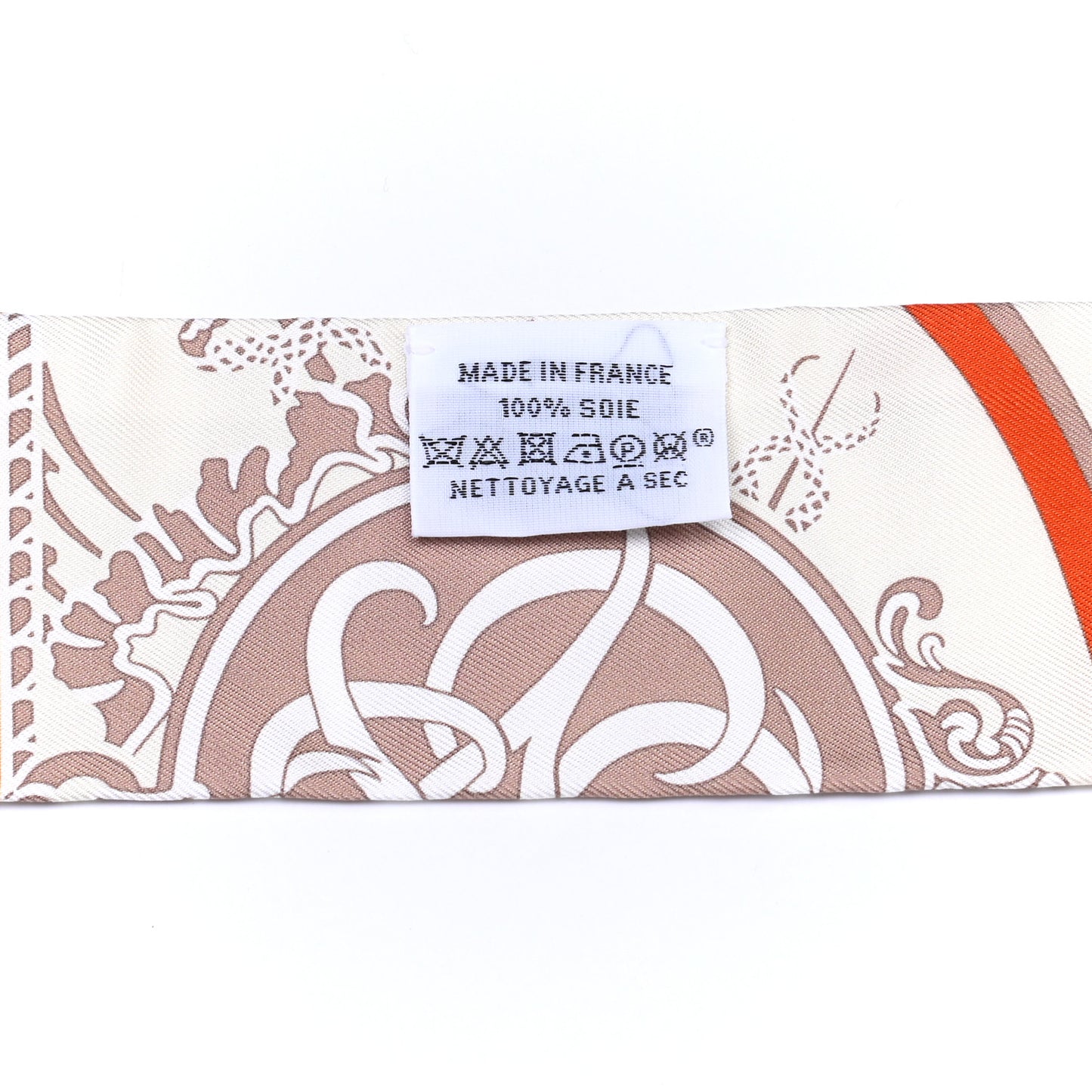 Silk Ex-Libris Twilly Creme Orange Beige