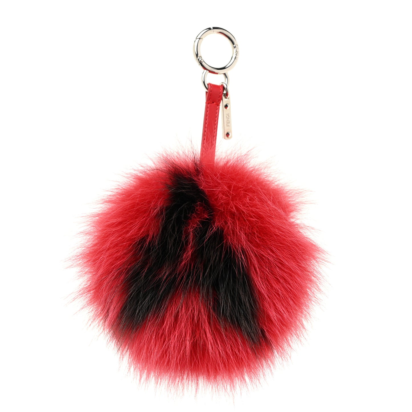 Fox Fur Shiny Nappa Bi-Color A ABCharm Bag Charm Rosso Chiaro Moro Strawberry