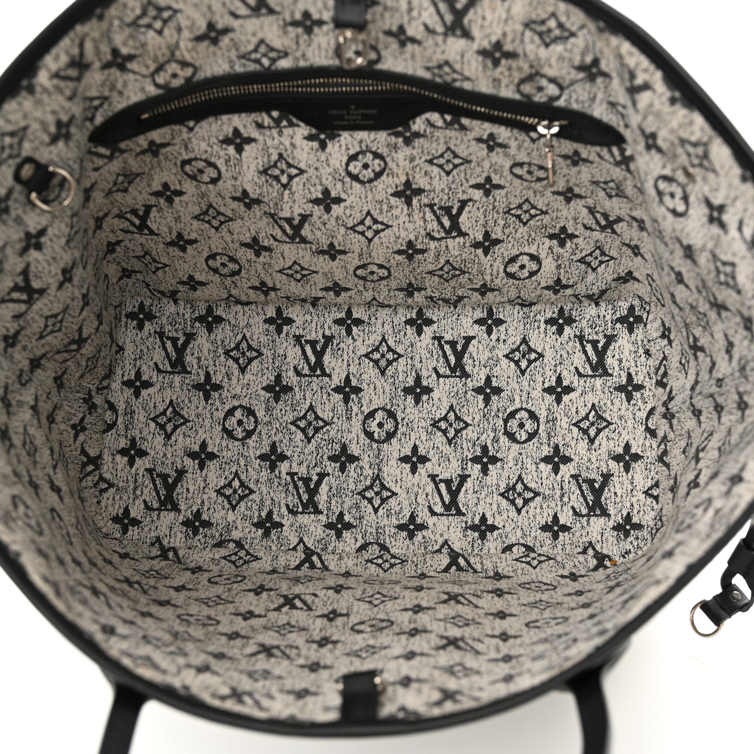 Louis Vuitton Denim Monogram Jacquard Neverfull MM Grey 6 of 10