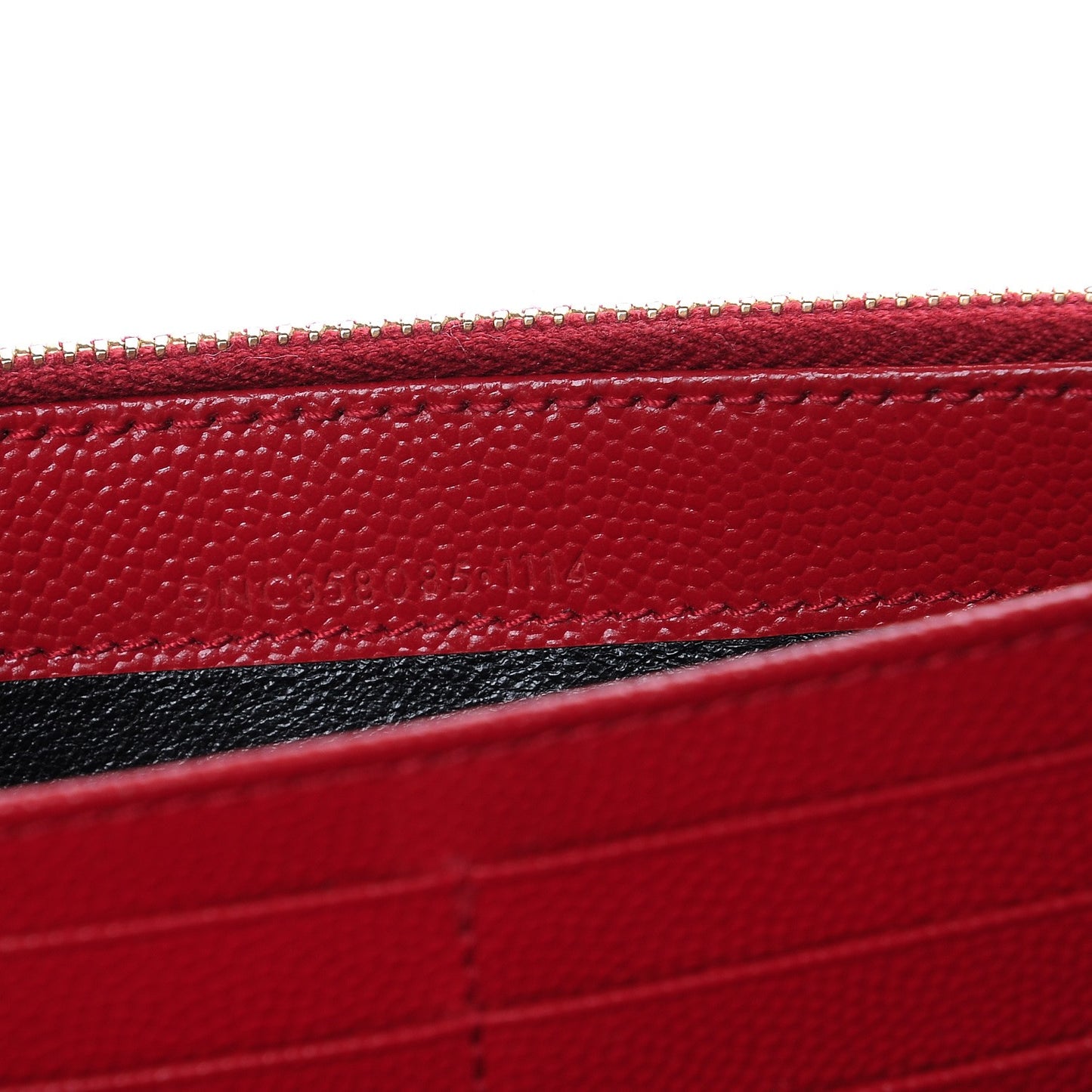 Grain De Poudre Matelasse Chevron Monogram Wallet Lipstick Red