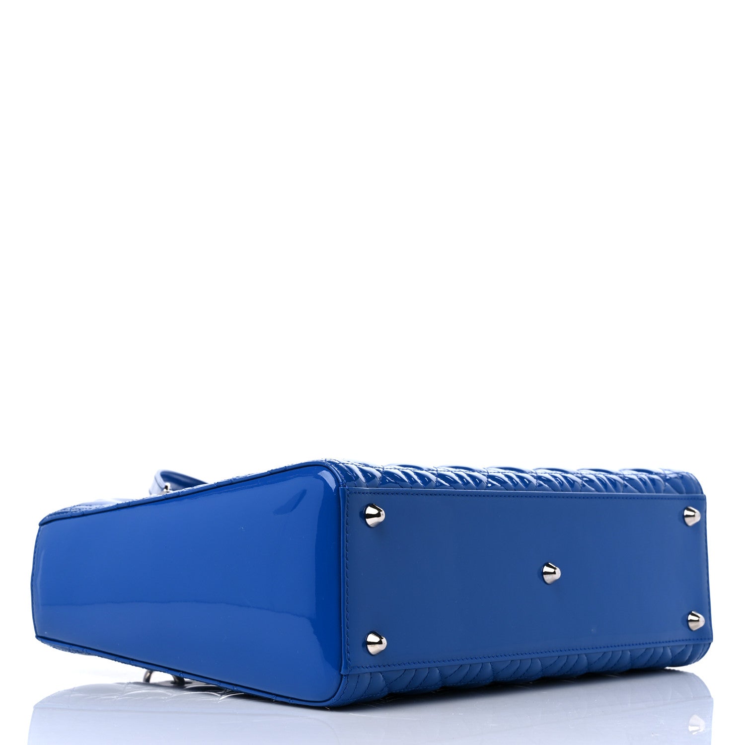 Christian Dior Patent Cannage Large Lady Dior Blue 4 of 9