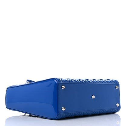 Christian Dior Patent Cannage Large Lady Dior Blue 4 of 9