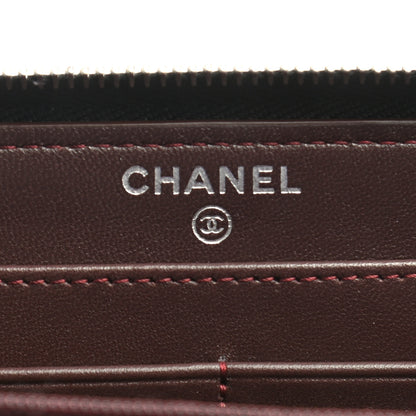 Chanel Lambskin Quilted Large Gusset Zip Around Wallet Black 6 of 10