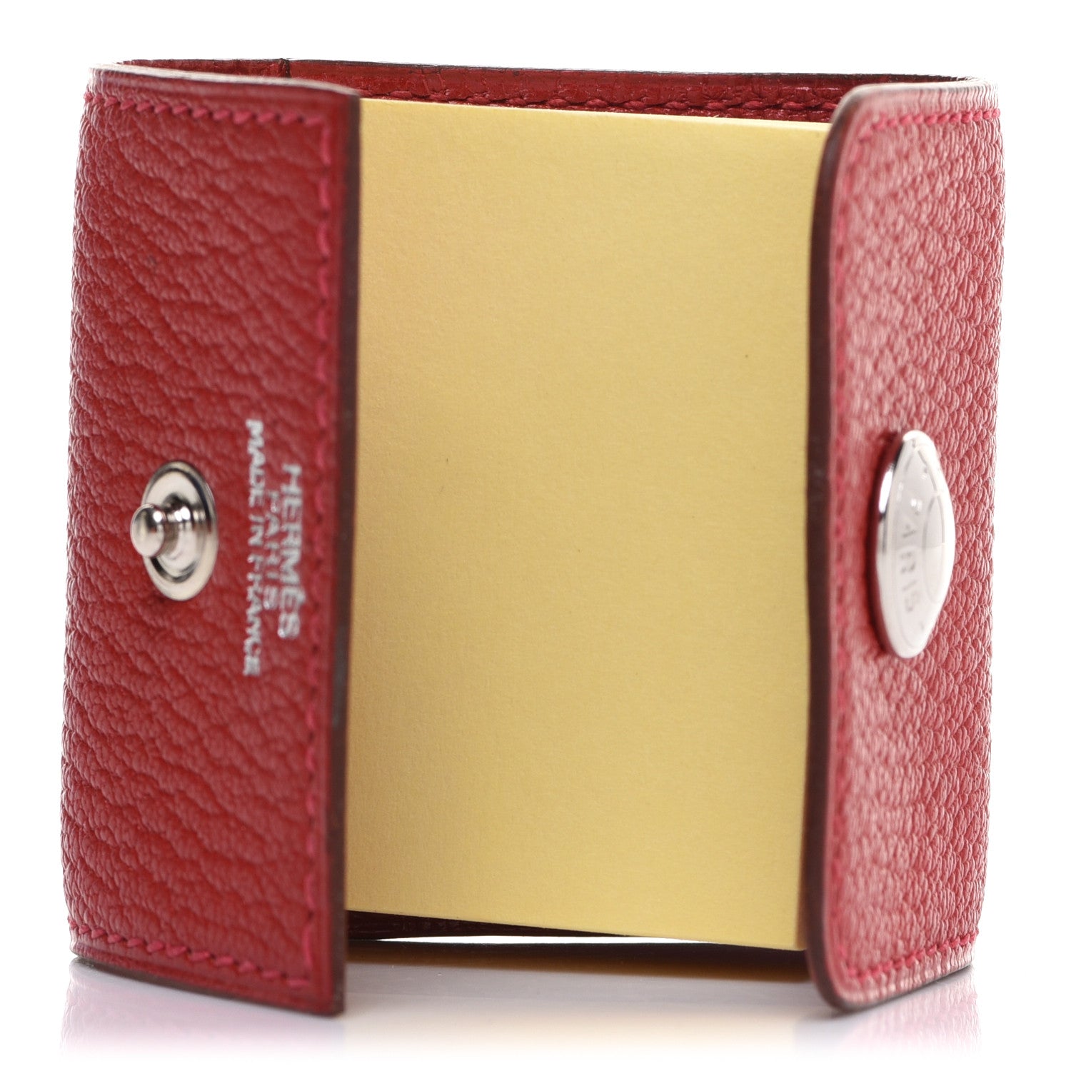 Hermes Chevre Mysore Post It Notepad Holder PM Rouge Vif 5 of 8