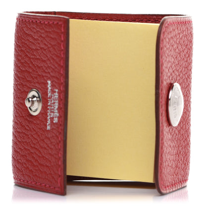 Hermes Chevre Mysore Post It Notepad Holder PM Rouge Vif 5 of 8