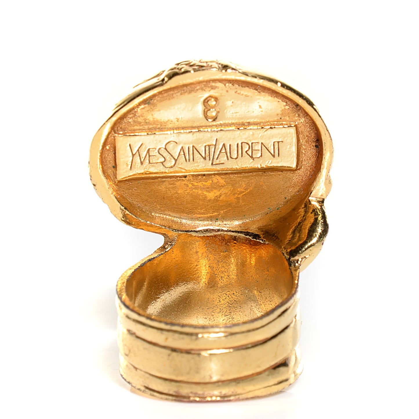 Glass Cabochon Arty Ovale Ring 8 Azure Gold