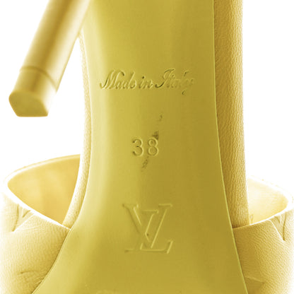 Louis Vuitton Lambskin Embossed Monogram Revival Mules 38 Neon Yellow 7 of 10
