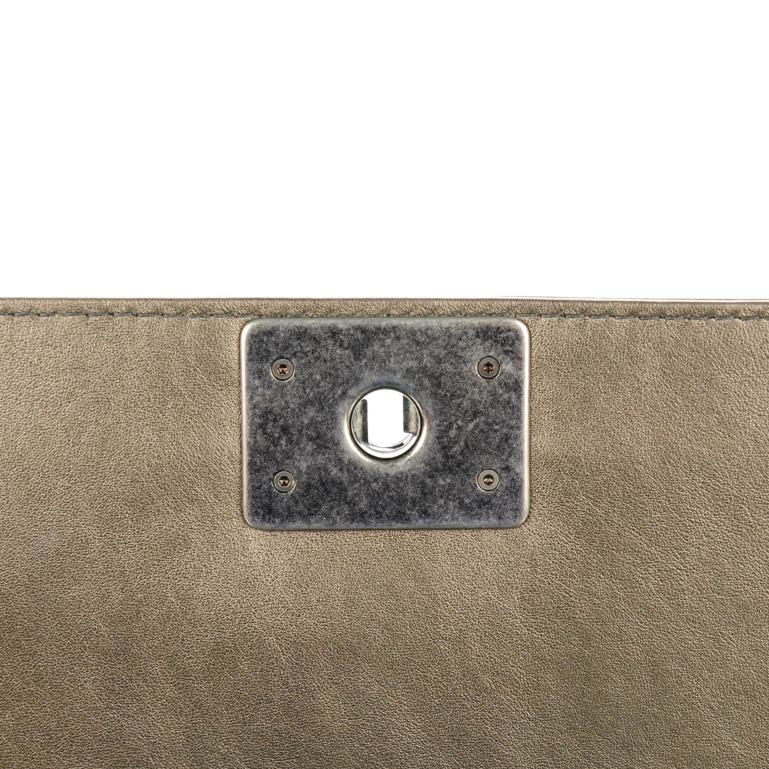 Chanel Metallic Lambskin Perforated New Medium Boy Flap Dark Silver 5 of 8
