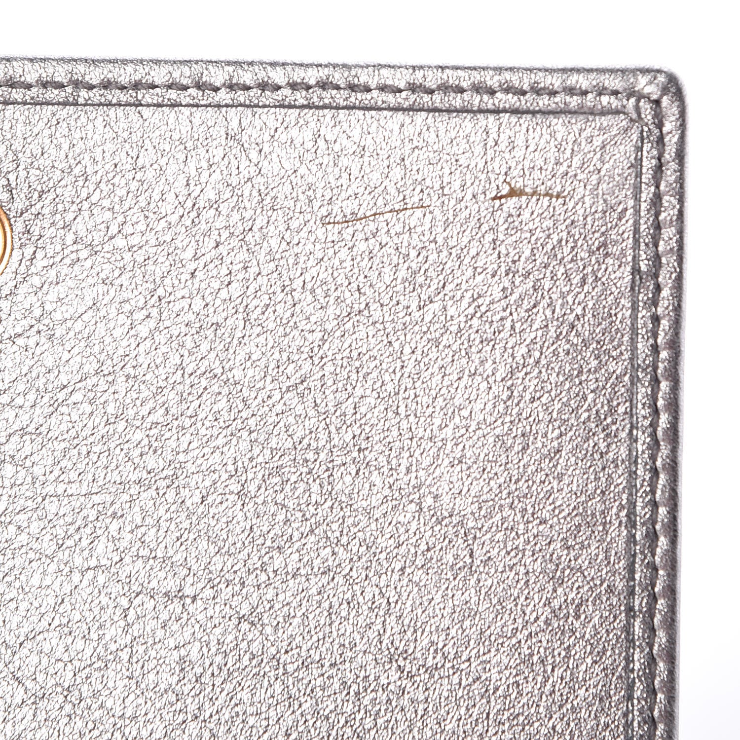 Saint Laurent Metallic Grained Calfskin Y-Mail French Wallet Silver 8 of 10