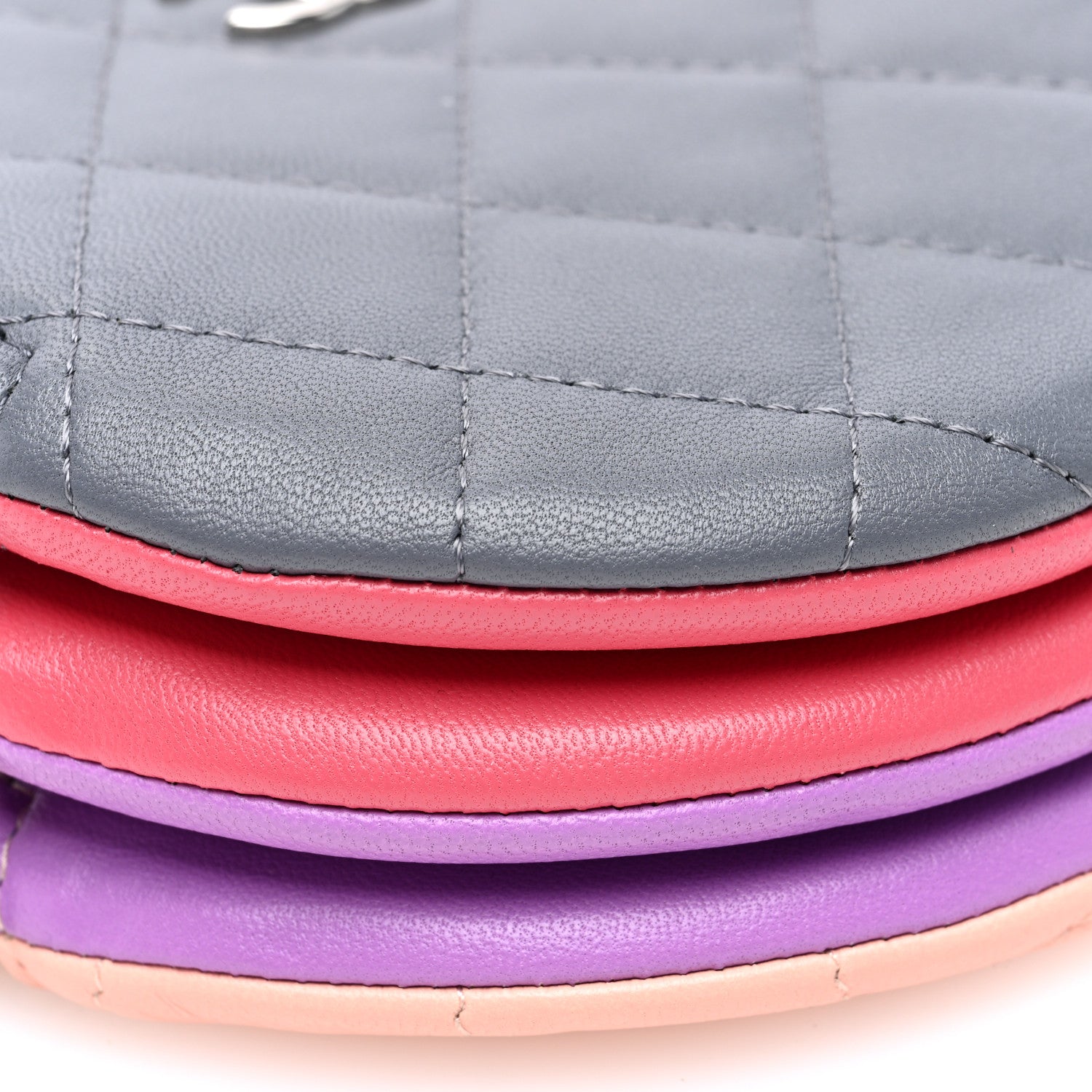 Chanel Lambskin Quilted Round Clutch With Chain Multicolor 9 of 13