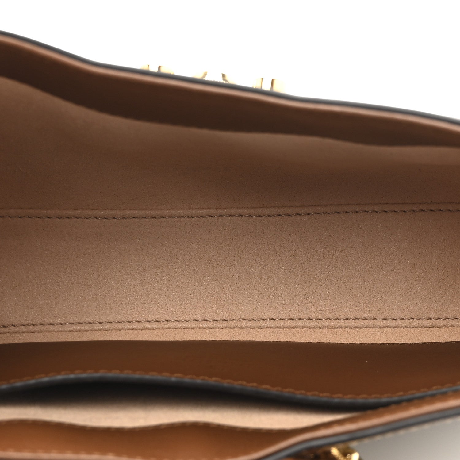 Gucci GG Supreme Monogram Calfskin Small Padlock Chain Shoulder Bag Beige Ebony Brown Sugar 5 of 11
