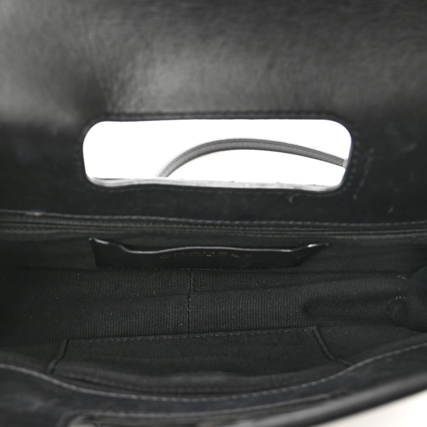 Aged Calfskin Quilted Graphic Catch Flap Black