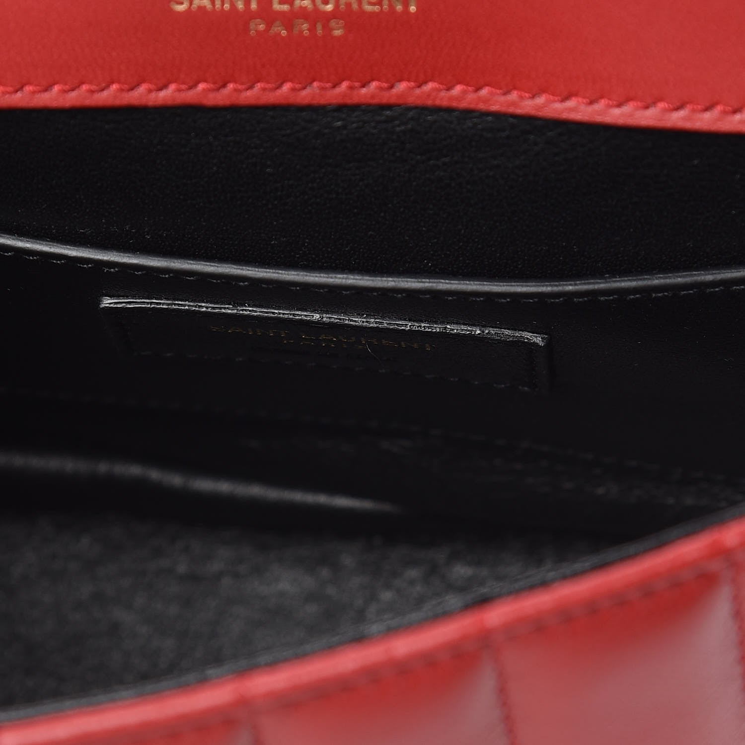 Saint Laurent Lambskin Matelasse Monogram Small Vicky Chain Bag Red 7 of 10