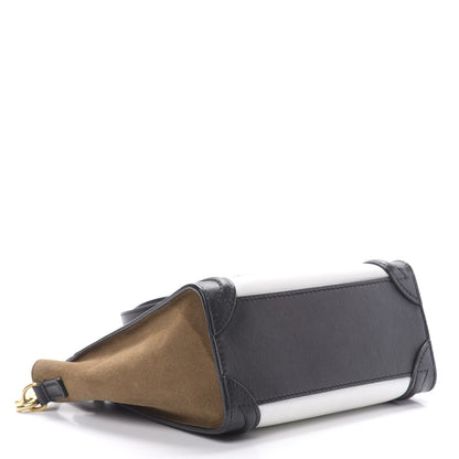 Celine Smooth Calfskin Suede Nano Tri-Color Luggage White 4 of 18