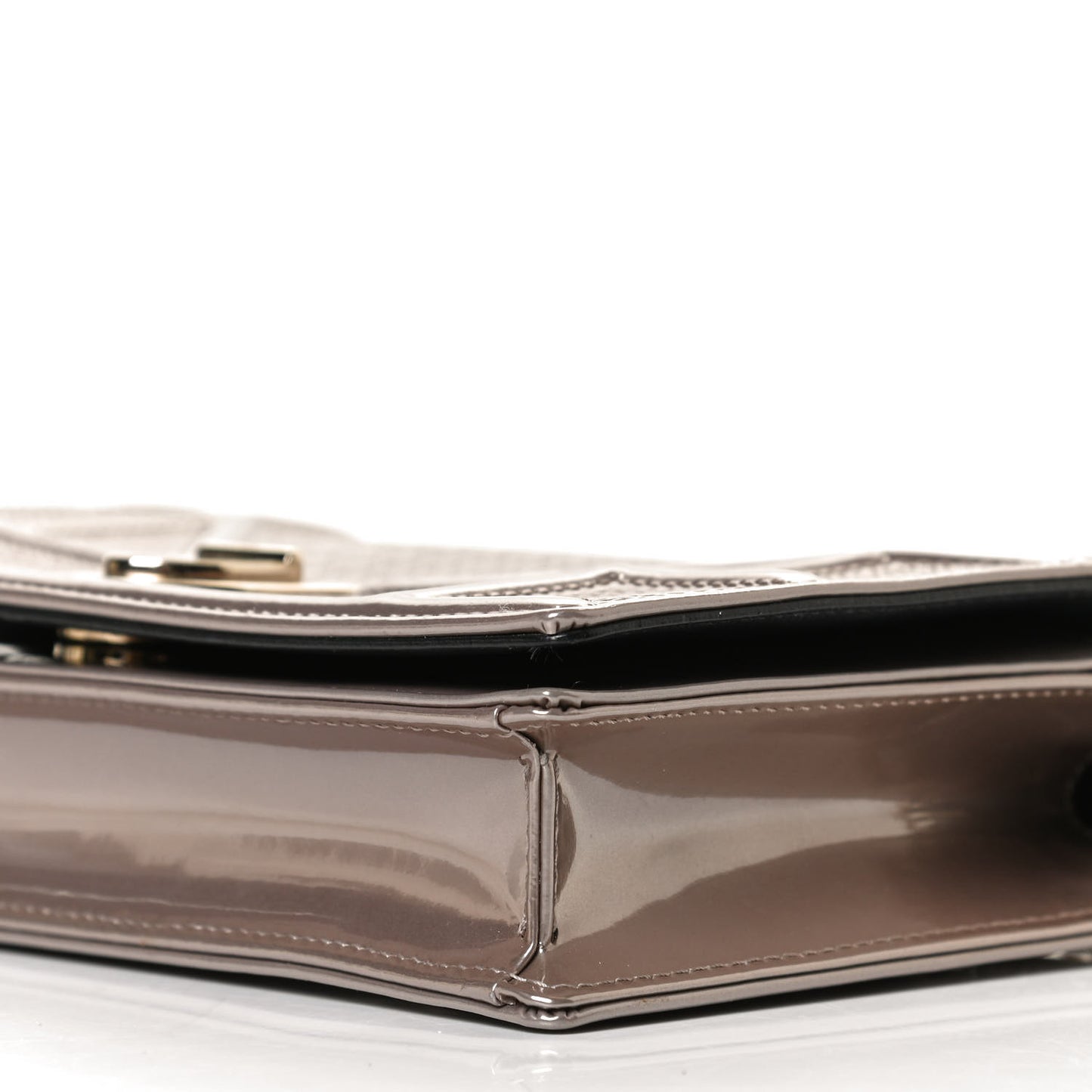 Metallic Patent Micro-Cannage Diorama Wallet on Chain Pouch Hyper Pink