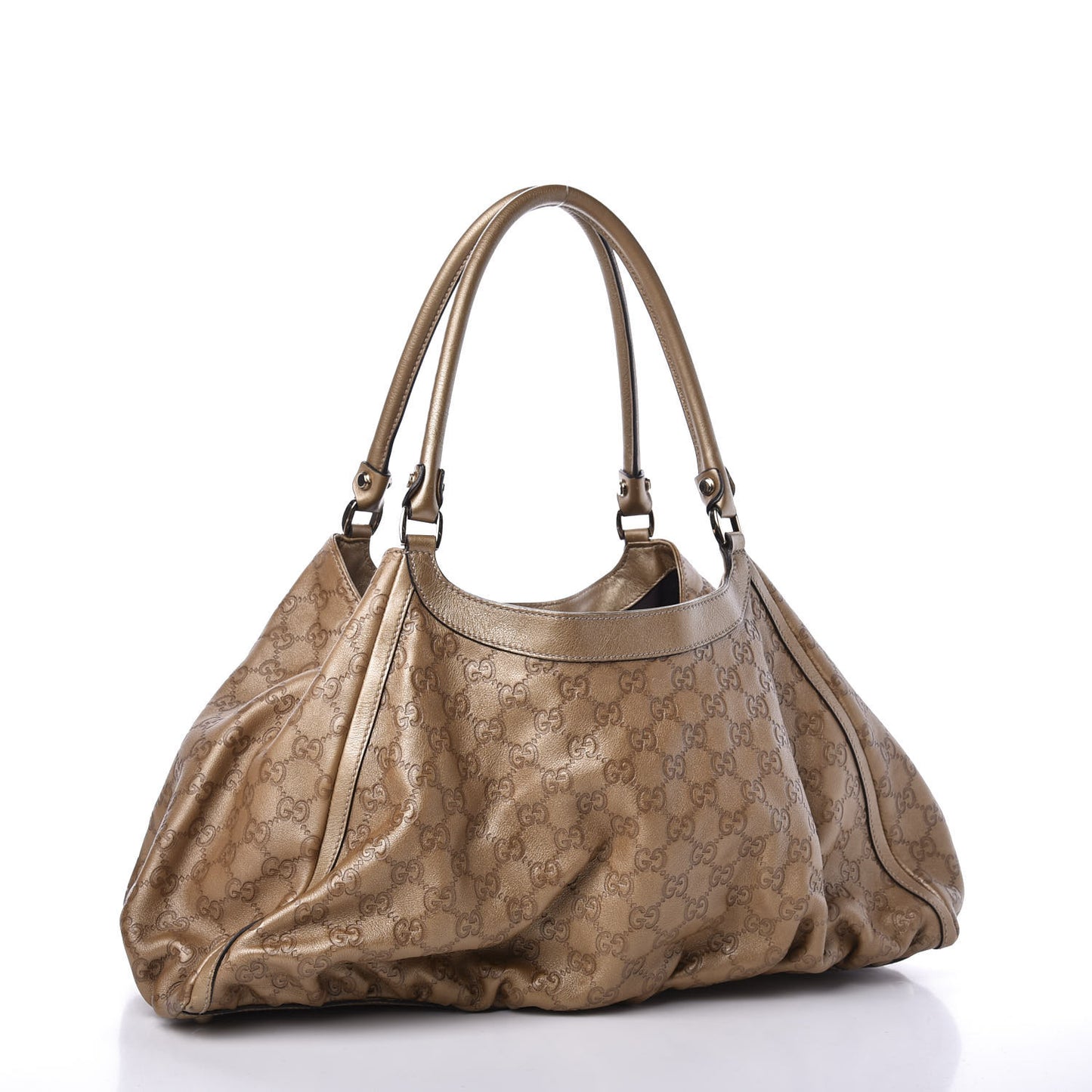 Guccissima Large D Ring Shoulder Bag Gold