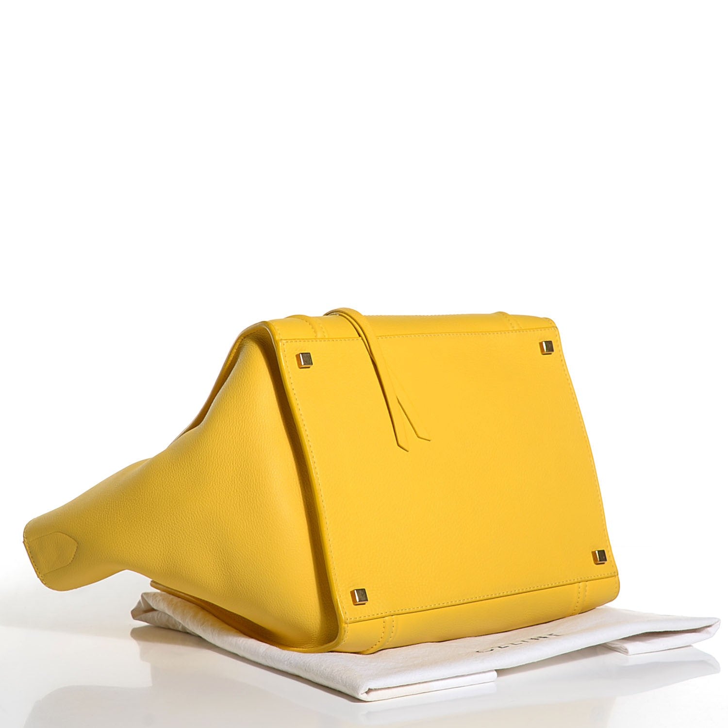 Celine Supple Calfskin Medium Phantom Luggage Sun Yellow 4 of 9