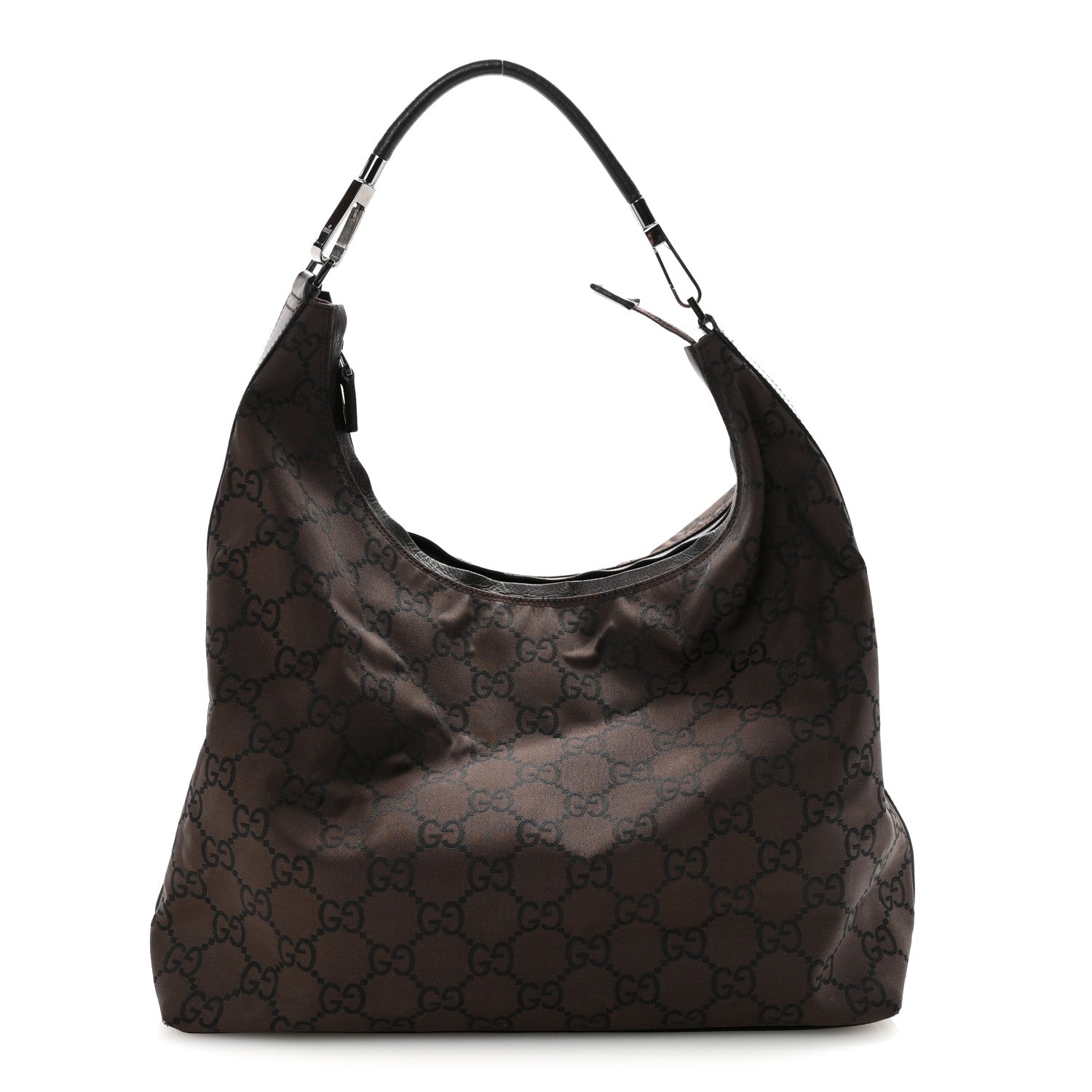 Gucci Nylon Monogram Hobo Dark Brown 1 of 9