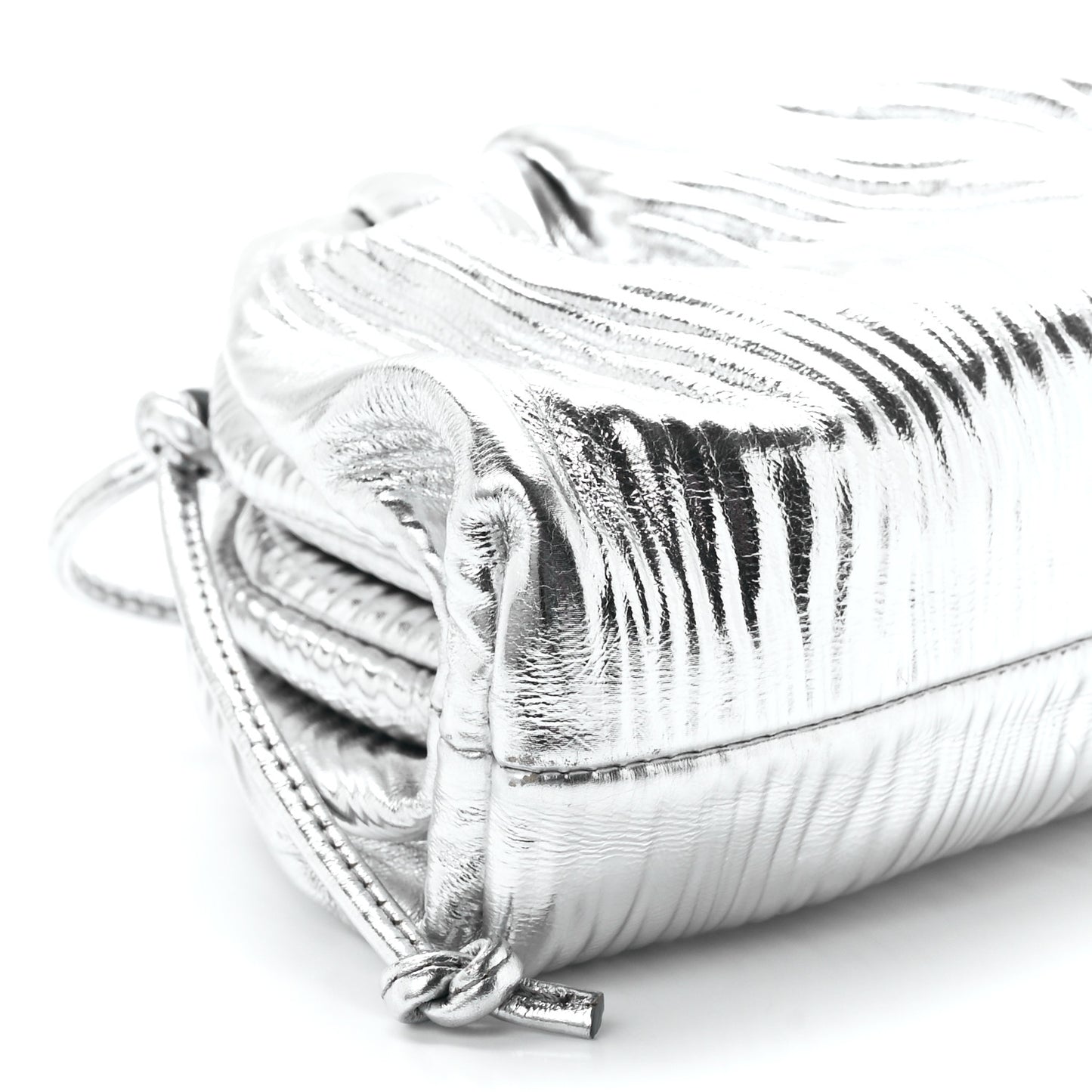 Metallic Bark Calfskin The Mini Pouch Silver