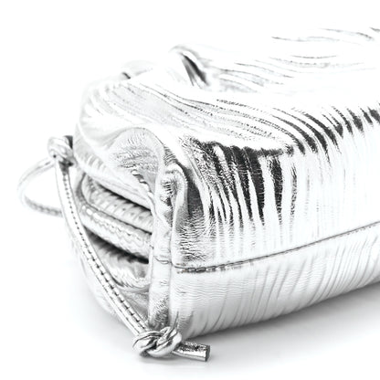 Bottega Veneta Metallic Bark Calfskin The Mini Pouch Silver 11 of 12