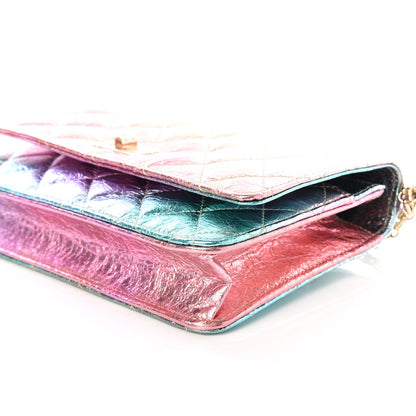 Chanel Metallic Goatskin Quilted 2.55 Reissue Wallet on Chain WOC Multicolor 6 of 10