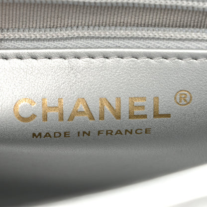 Chanel Metallic Aged Calfskin Quilted Nano Kelly Shopper Silvery 6 of 14