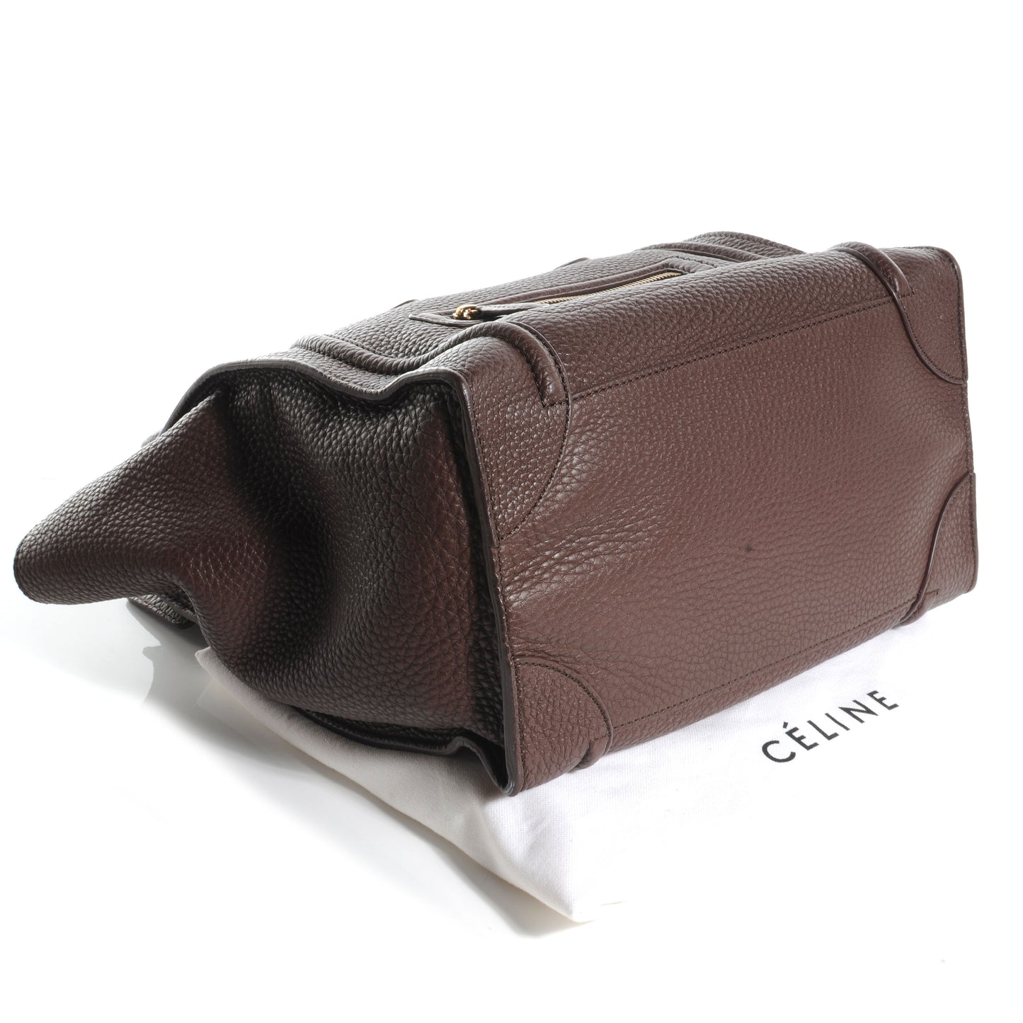 Pebbled Leather Mini Luggage Bag Chocolate