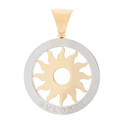 Bulgari 18K Yellow Gold Stainless Steel Tondo Sun Pendant 1 of 3