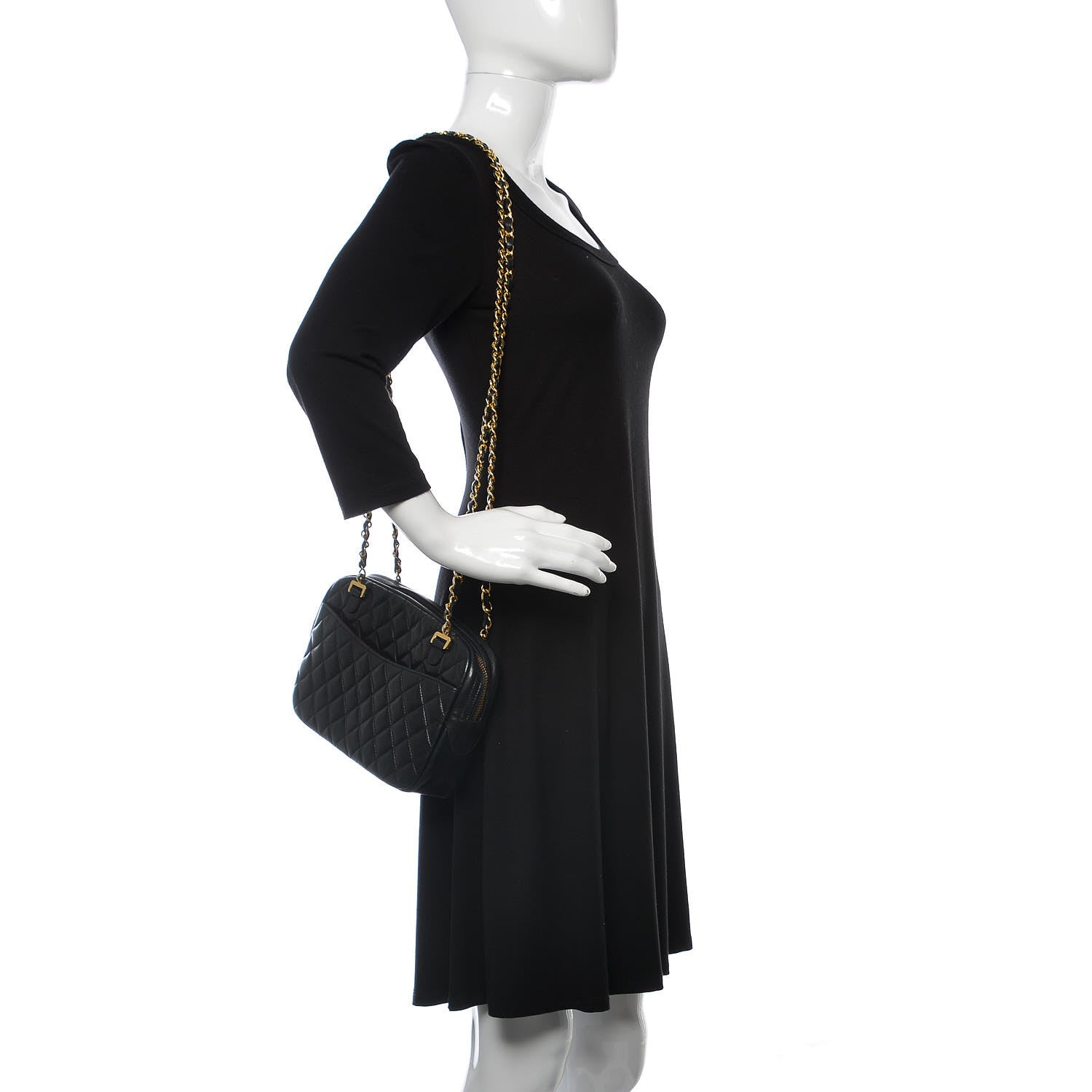Chanel Lambskin Quilted Camera Case Black 2 of 11