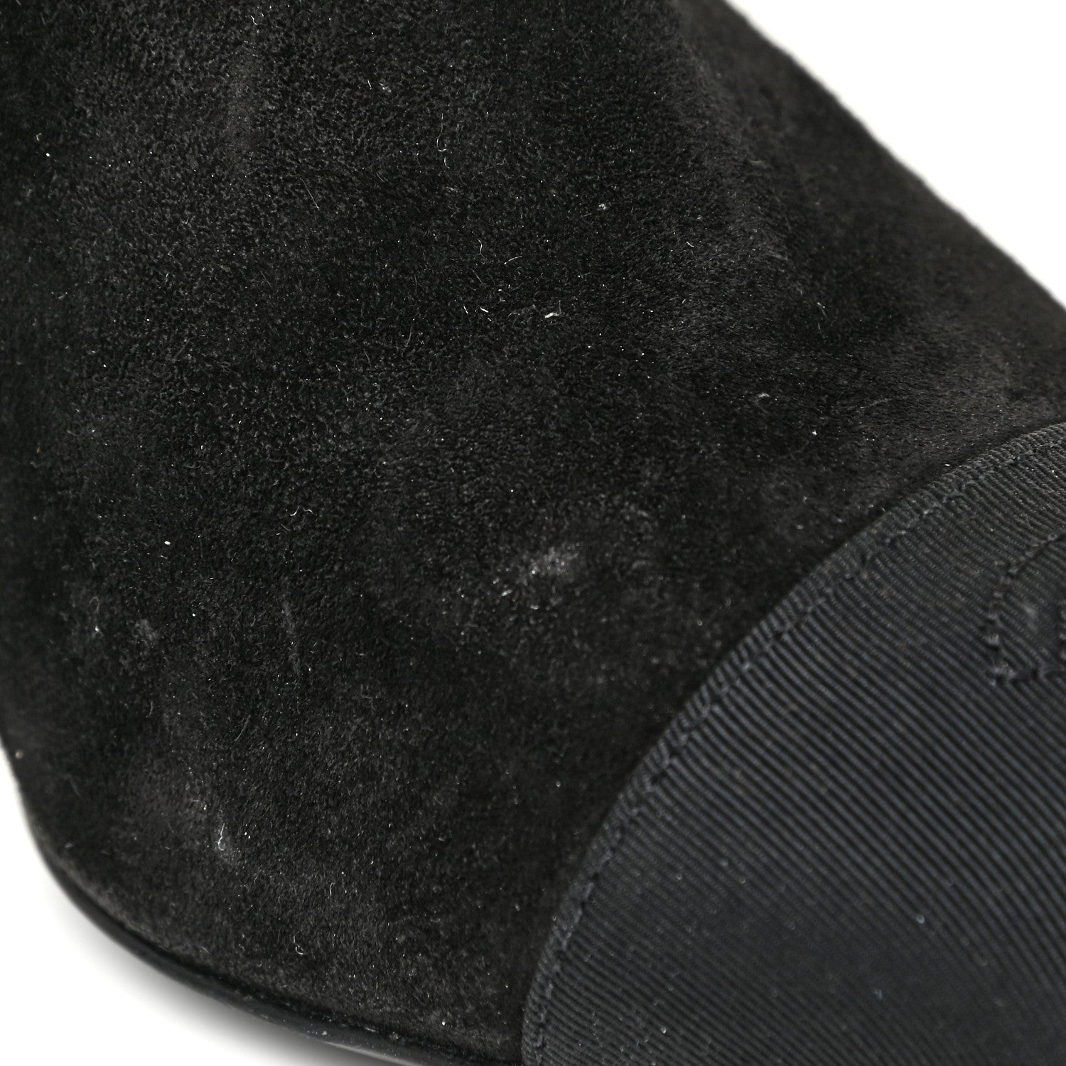 Chanel Suede Grosgrain Pearl Ankle Boots 35.5 Black 21 of 25