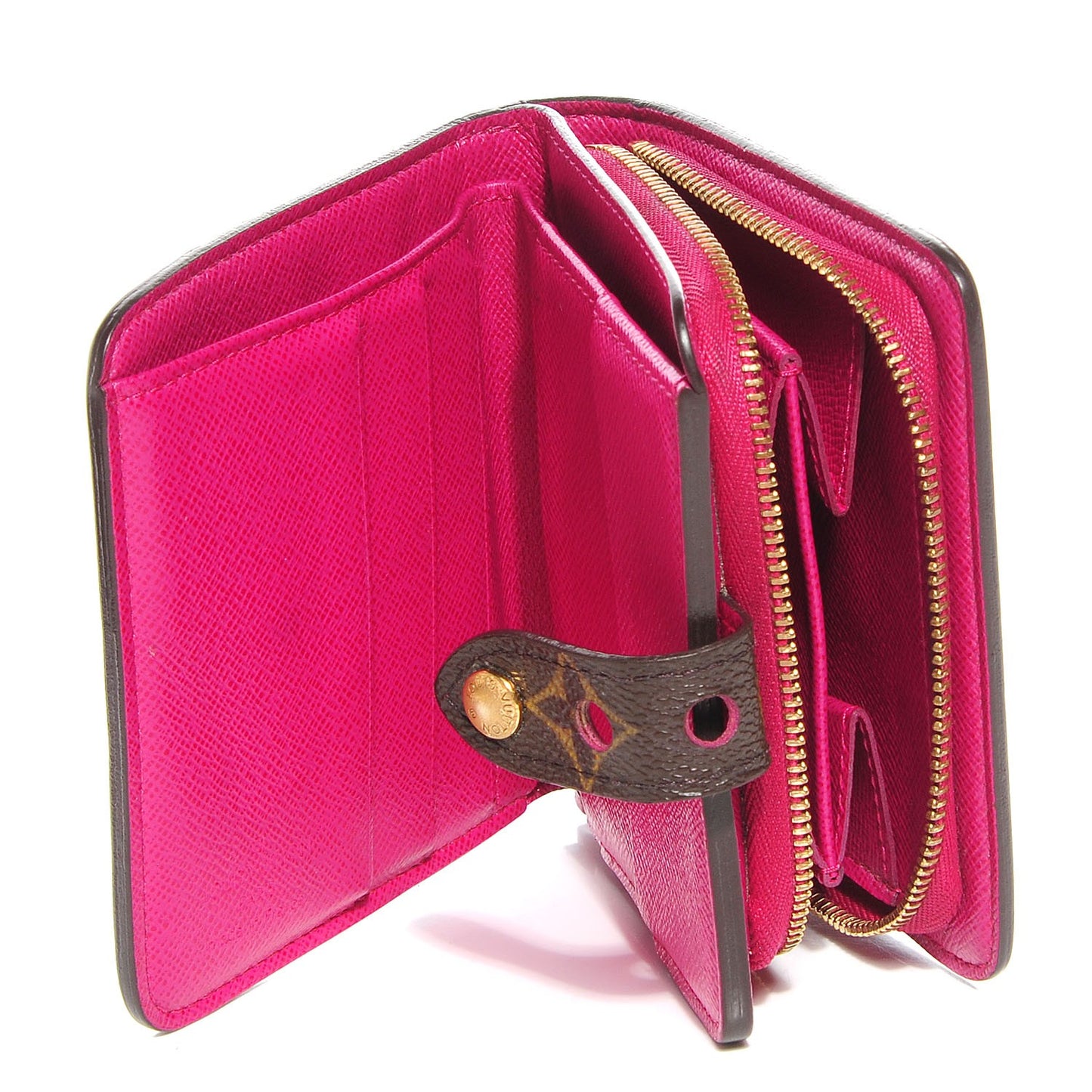 Monogram Perforated Compact Zipped Wallet Fuchsia