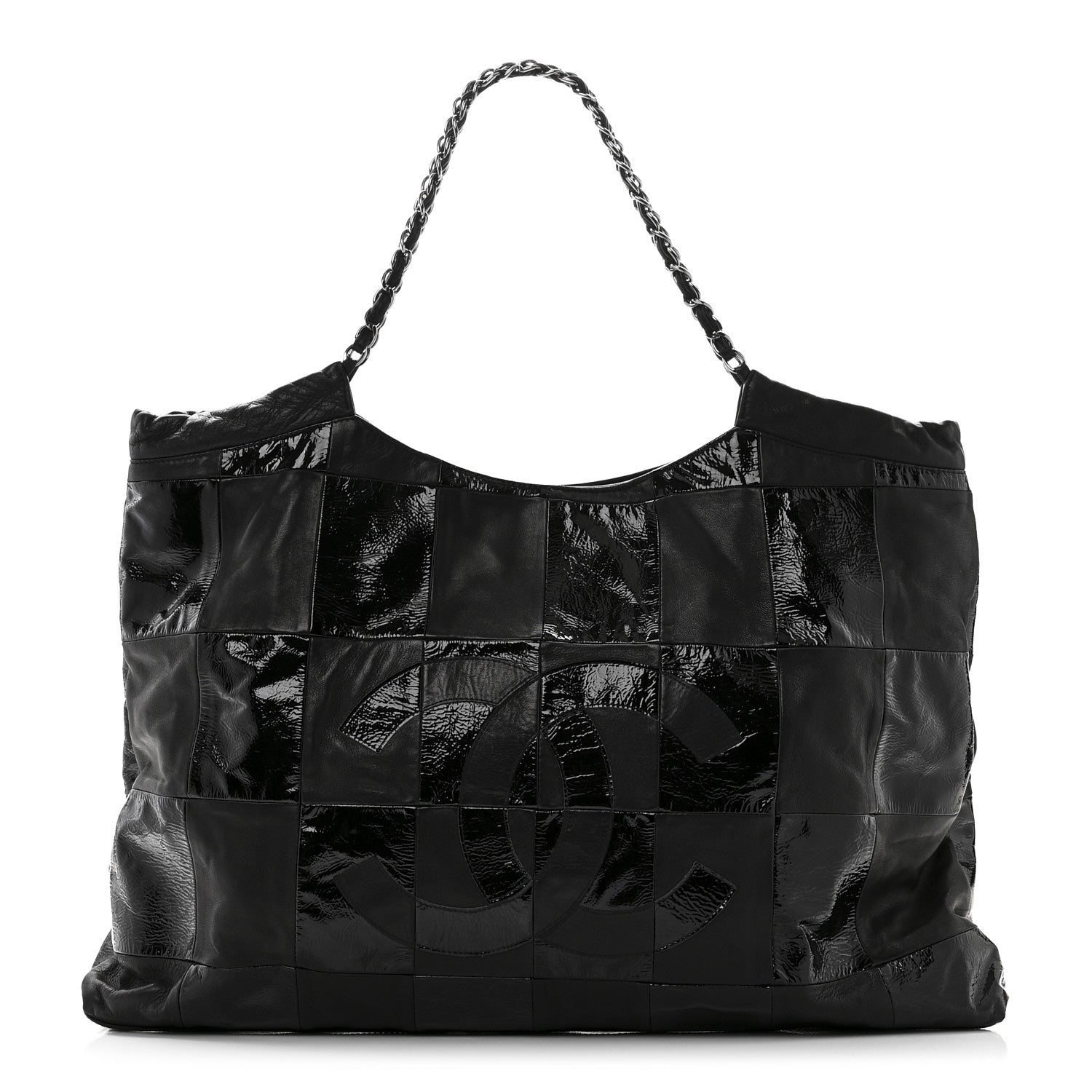 Chanel Patent Patchwork Large Brooklyn Tote Black 1 of 11