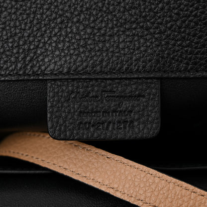 Salvatore Ferragamo Calfskin Large Studio Bag Dune Bone Black 5 of 9