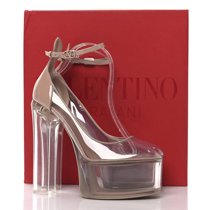Valentino Garavani Patent PVC Tan-Go 55/155mm Platform Pumps 39.5 Rose Cannelle 10 of 10