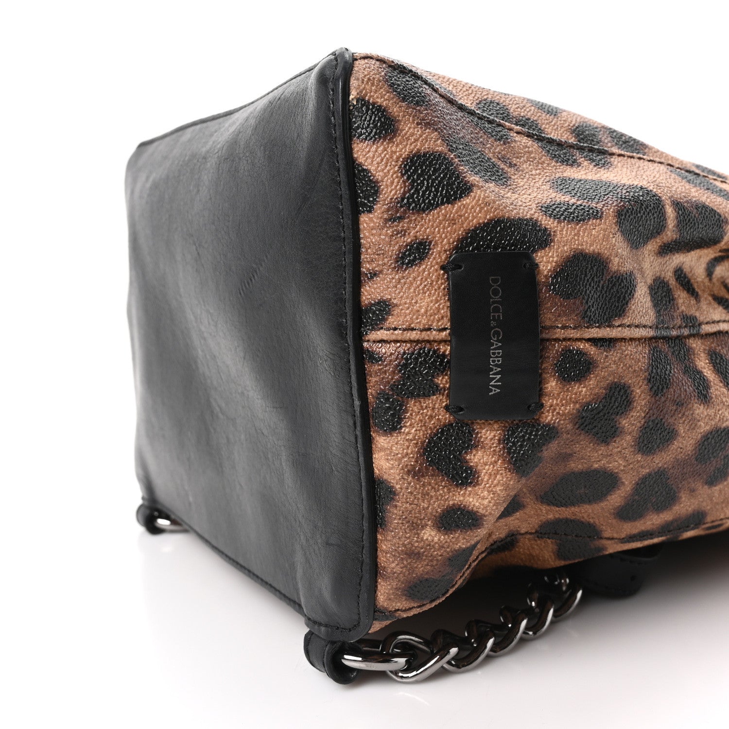 Dolce & Gabbana Dauphine Leopard Print Backpack Black 9 of 9