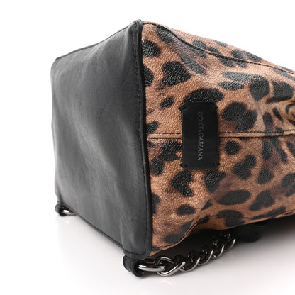 Dolce & Gabbana Dauphine Leopard Print Backpack Black 9 of 9
