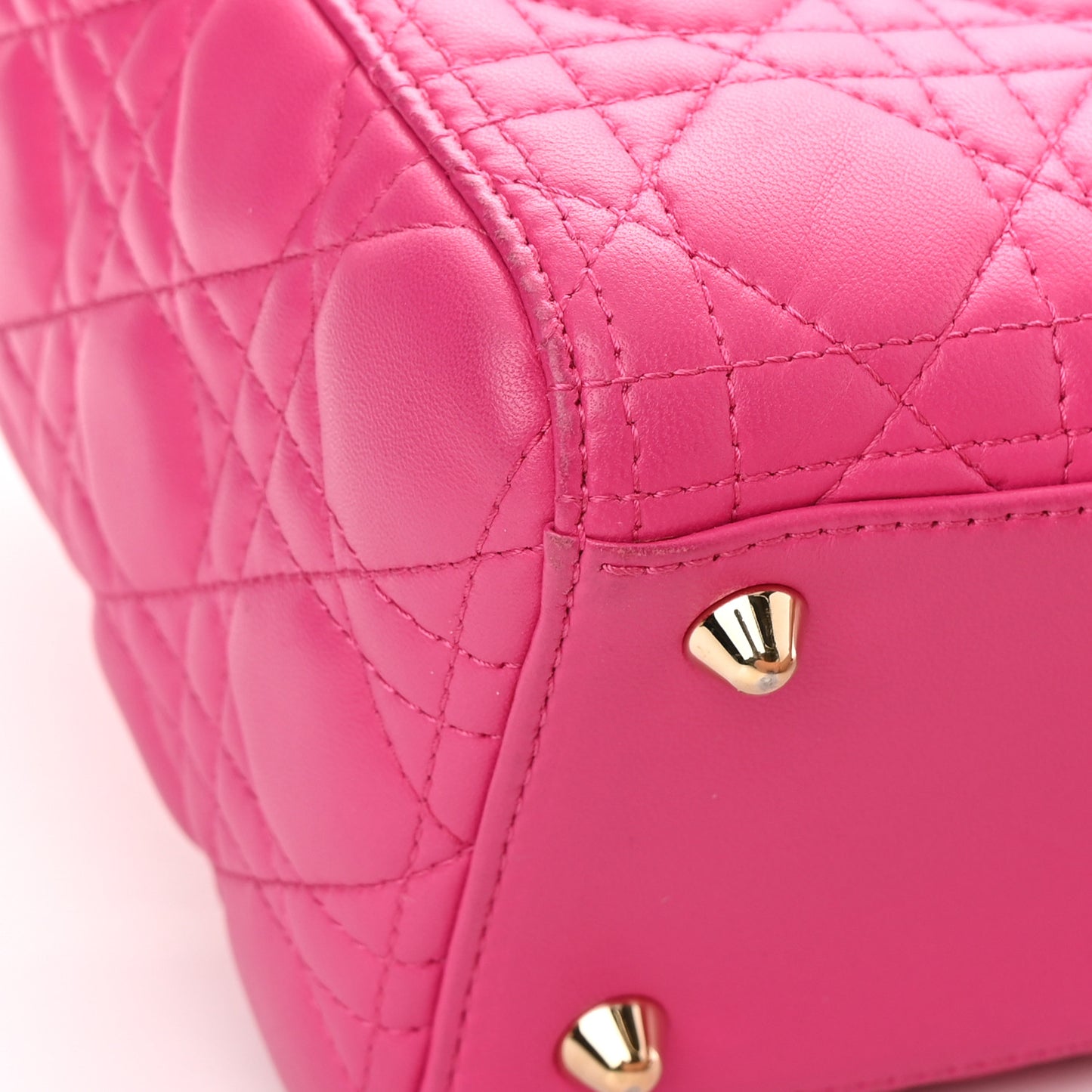 Lambskin Cannage Large Lady Dior Fuchsia