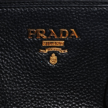 Prada Vitello Daino Double Zip Tote Black 8 of 9