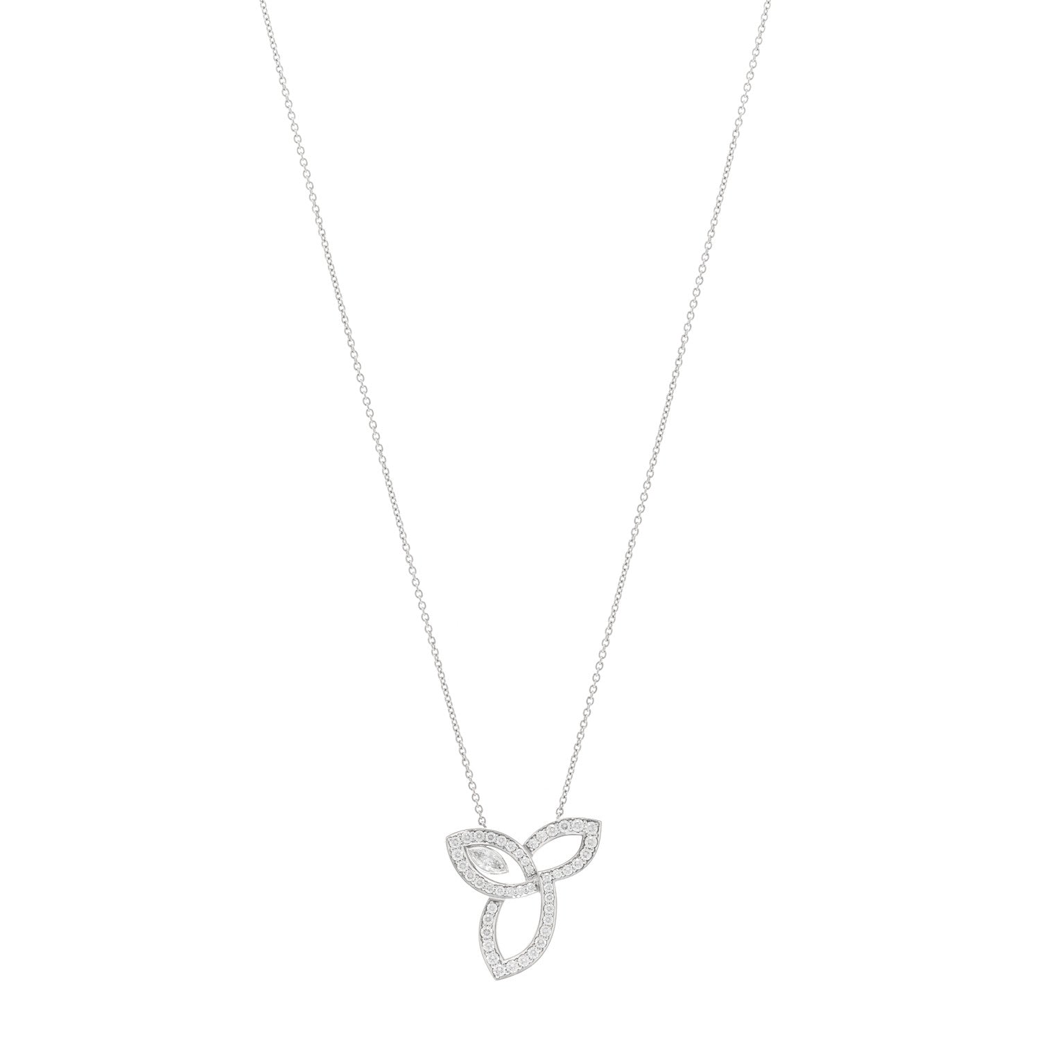 Harry Winston Platinum Diamond Lily Cluster Pendant Necklace 1 of 4