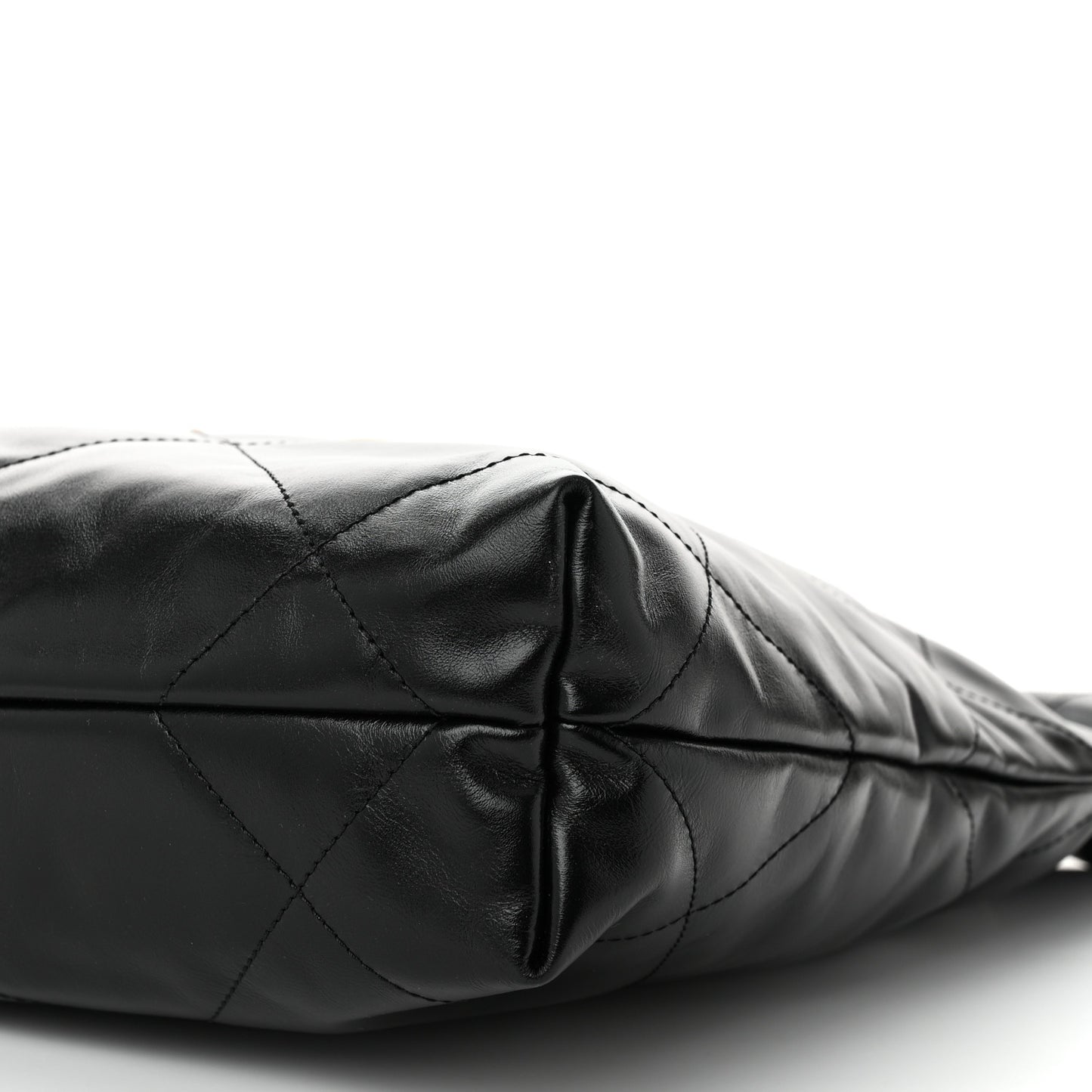 Shiny Calfskin Quilted Small Chanel 22 Black