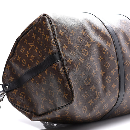 Louis Vuitton Monogram Macassar Keepall Bandouliere 55 6 of 14