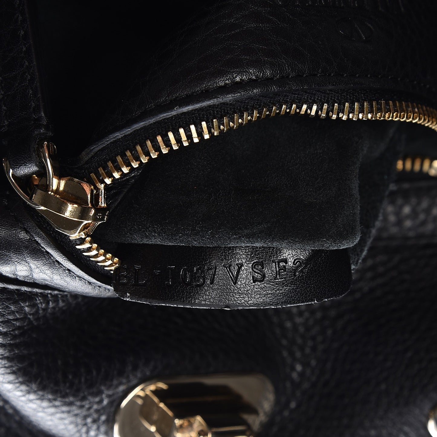 Grained Calfskin Small Rockstud Tote Black