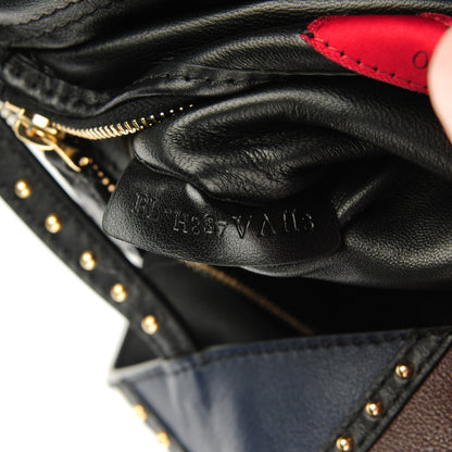 Valentino Garavani Calfskin Studded Colorblock Patchwork Tote 7 of 8
