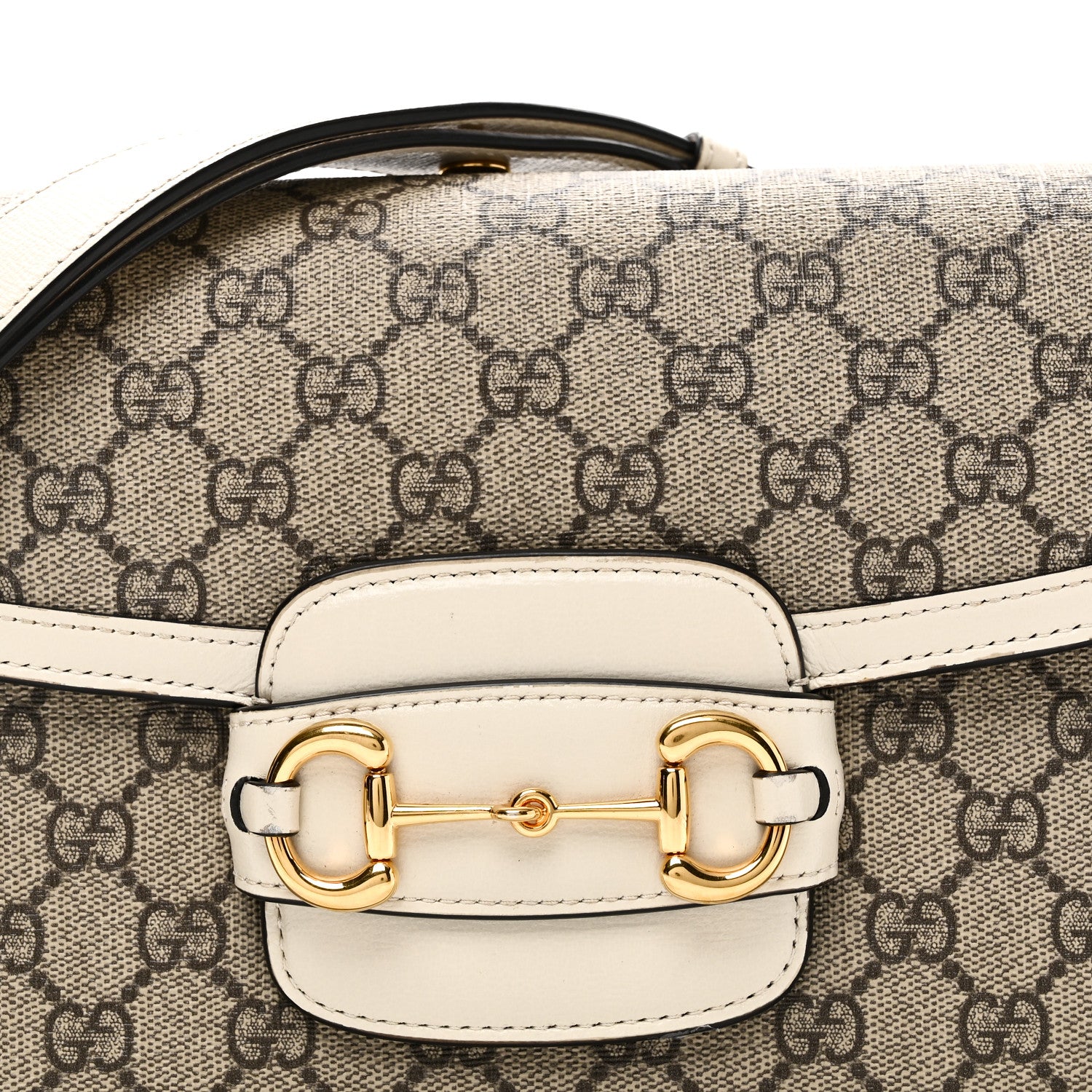 Gucci GG Supreme Monogram Horsebit 1955 Shoulder Bag Beige Mystic White 8 of 10