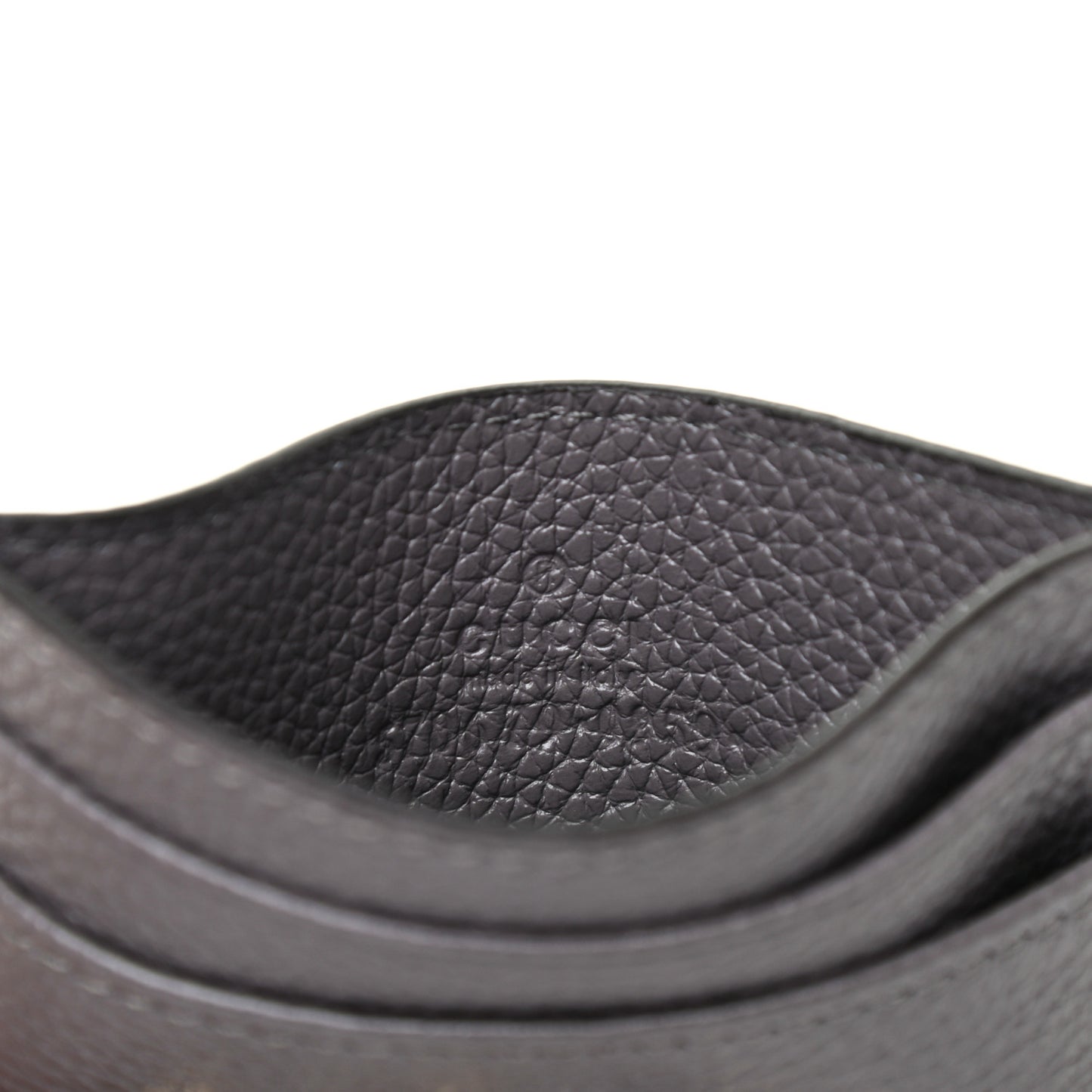 Grainy Calfskin Zumi Card Holder Dusty Grey