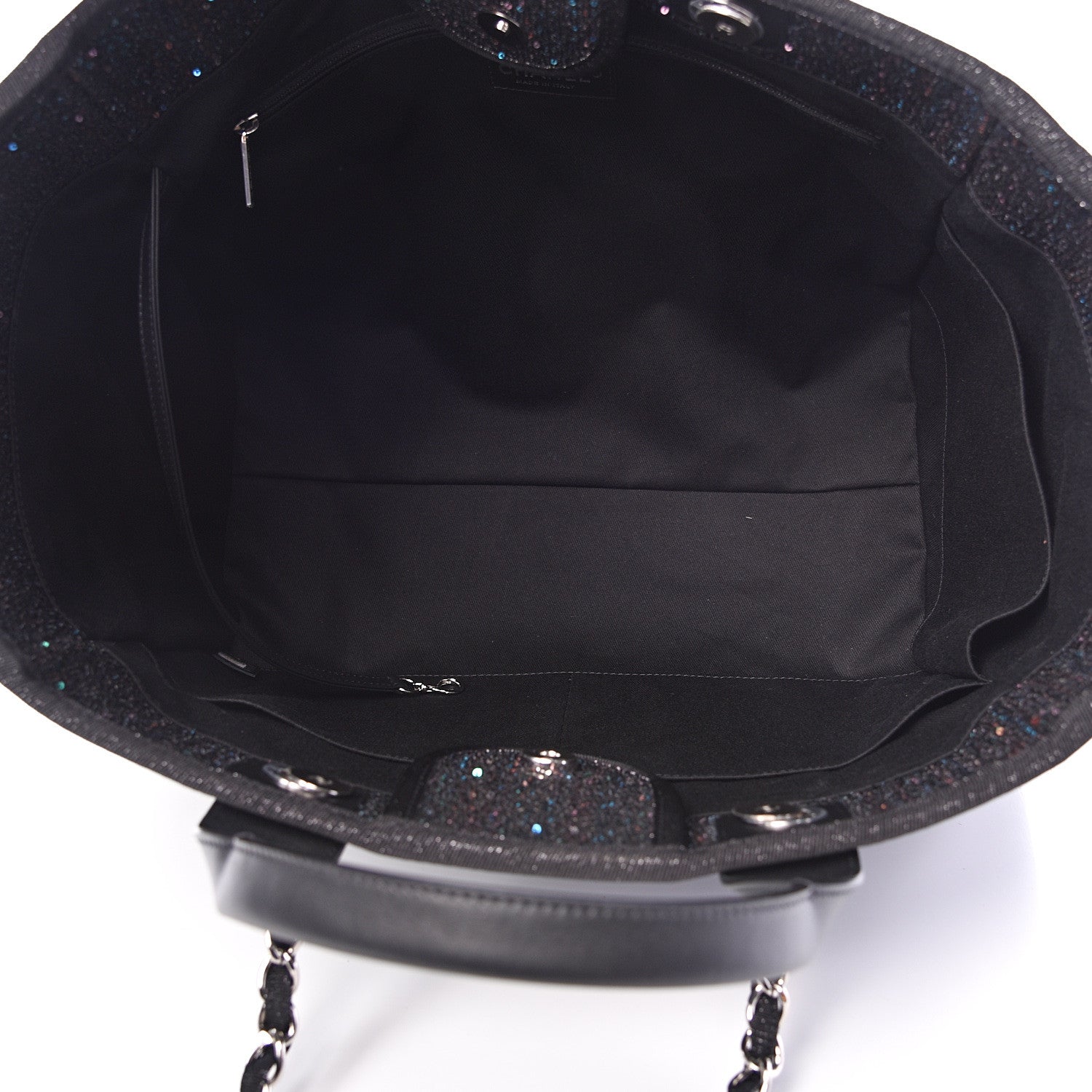 Chanel Viscose Sequins Medium Deauville Tote Black 4 of 9