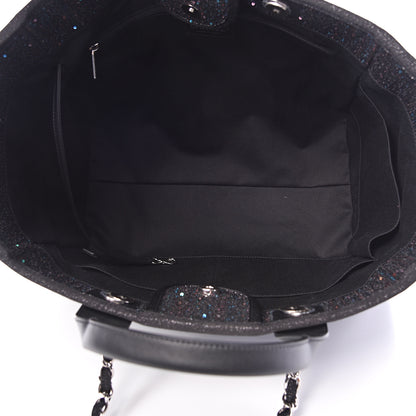Chanel Viscose Sequins Medium Deauville Tote Black 4 of 9