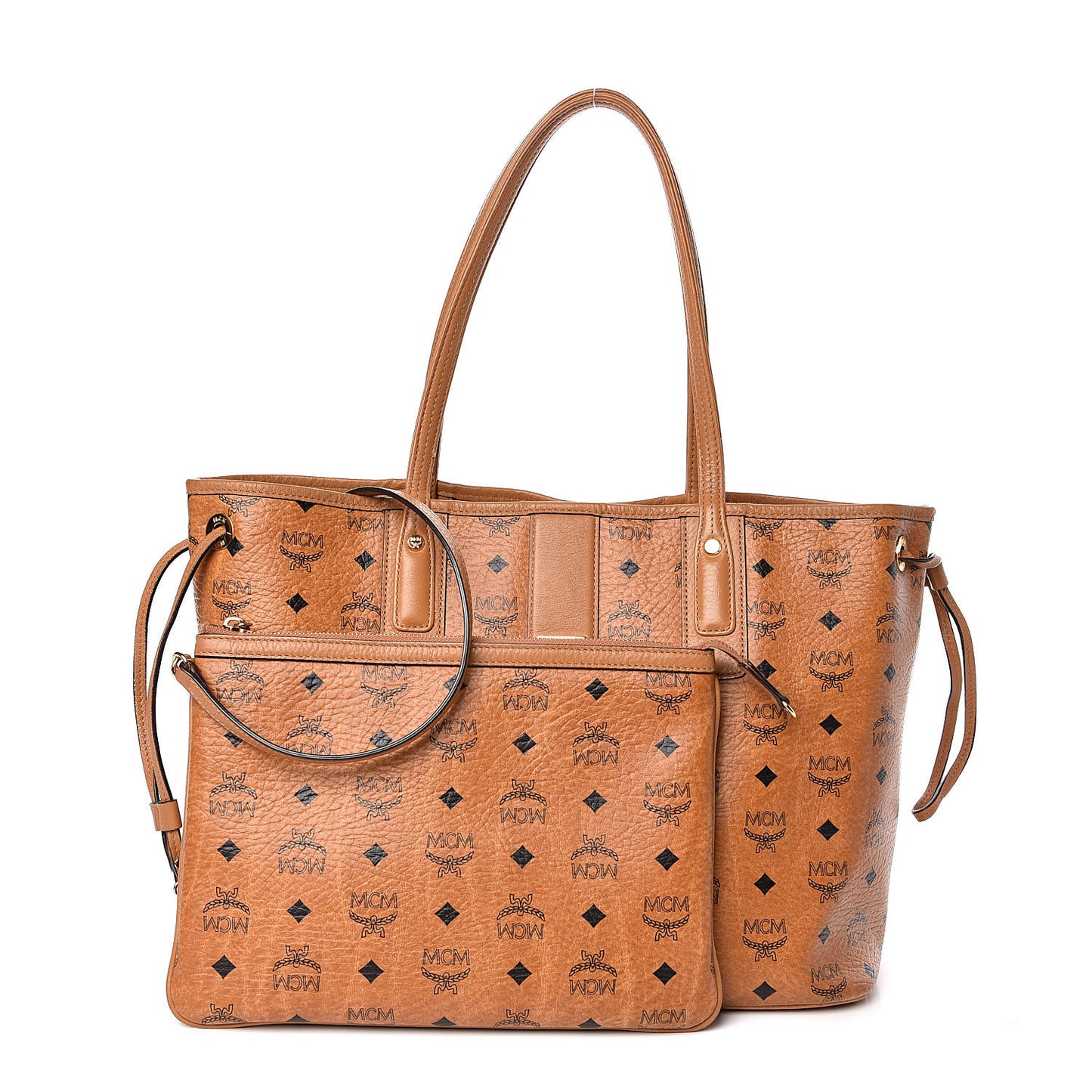 Visetos Medium Liz Reversible Shopper Tote Cognac