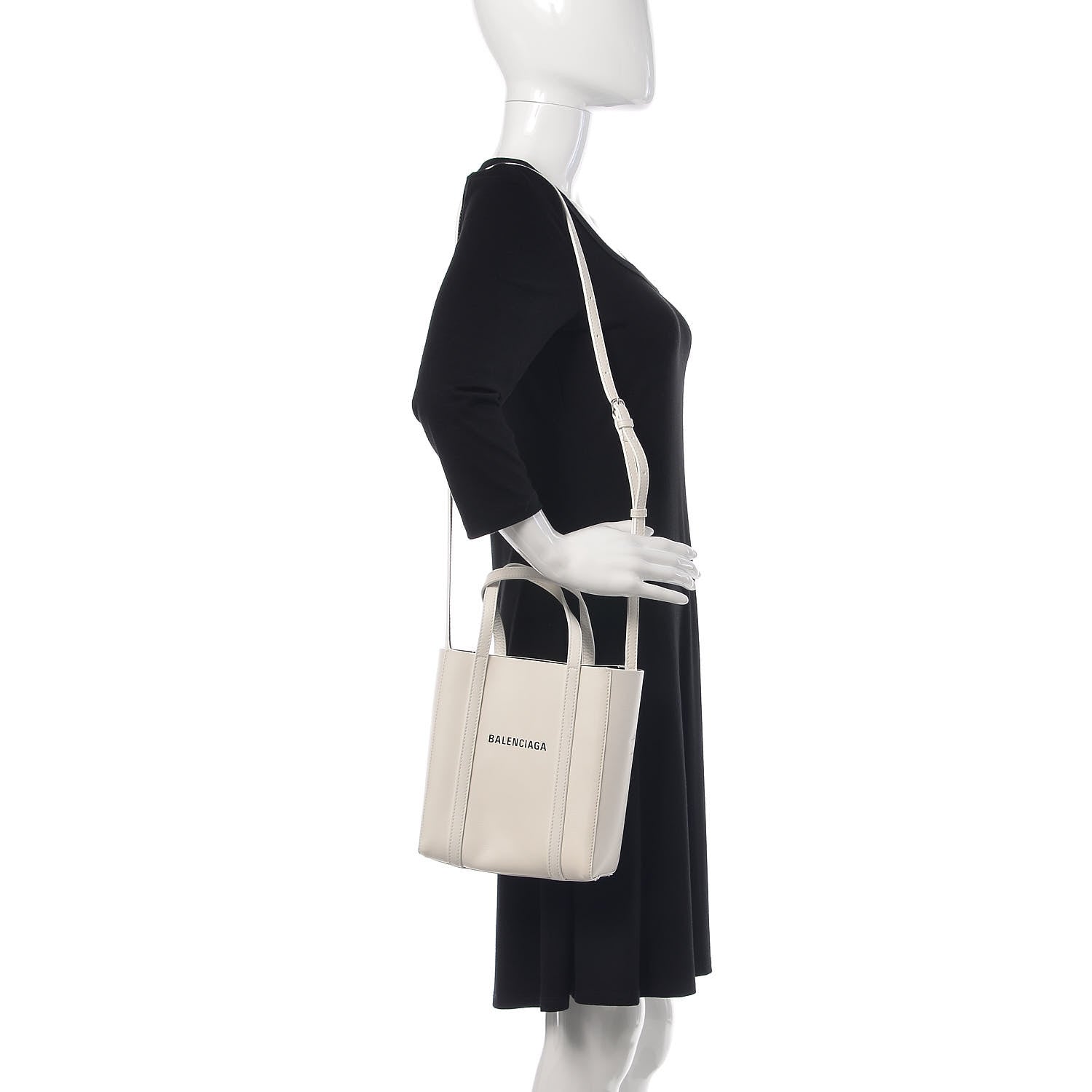 Balenciaga Smooth Calfskin Double Sided XXS Everyday Tote White Light Black 2 of 8
